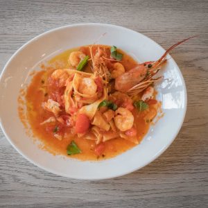 Pappardelle con gamberi